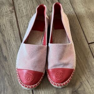 Tory Burch Red and White Espadrilles